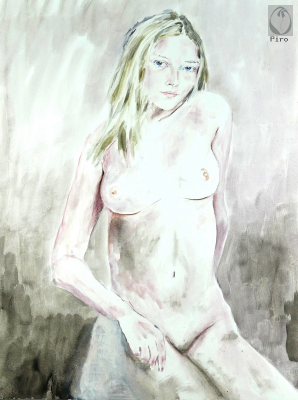 oil on paper - olio su carta di Piro